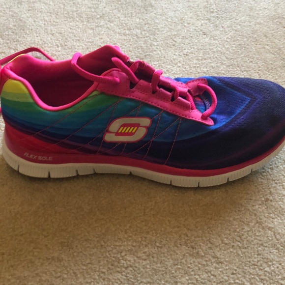 skechers multi color memory foam
